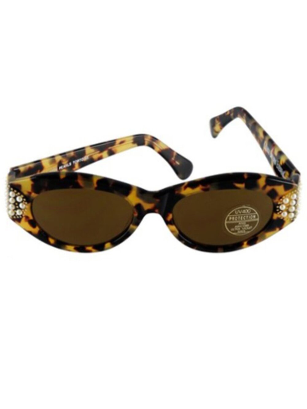 Cheryl Shuman Eyewear Wendi with Pearls Tortoise Sunglasses - Picture 2 of 2